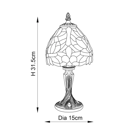 Lampa stołowa witrażowa Tiffany kolorowa 6433140W z serii Interiors 1900