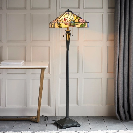 Lampa podłogowa witrażowa Tiffany 643832 z serii Interiors 1900