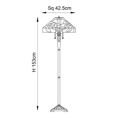 Lampa podłogowa witrażowa Tiffany 643832 z serii Interiors 1900