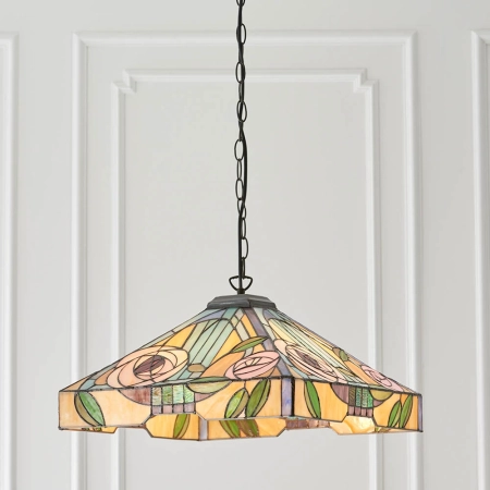Lampa wisząca witrażowa Tiffany 643843 z serii Interiors 1900