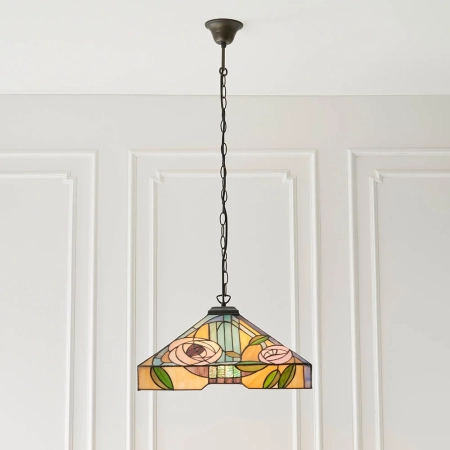Lampa wisząca witrażowa Tiffany 643843 z serii Interiors 1900