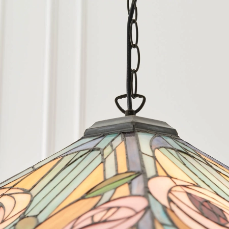 Lampa wisząca witrażowa Tiffany 643843 z serii Interiors 1900