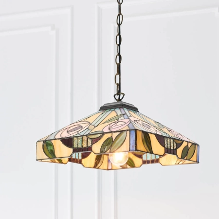 Lampa wisząca witrażowa wielokolorowa 6438560W z serii Tiffany