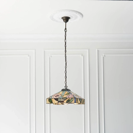 Lampa wisząca witrażowa wielokolorowa 6438560W z serii Tiffany