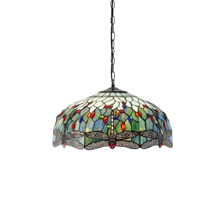 Lampa wisząca witrażowa wielokolorowa 661483 z serii Tiffany