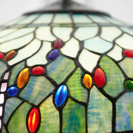 Lampa wisząca witrażowa wielokolorowa 661483 z serii Tiffany
