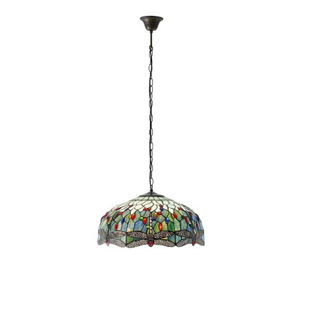 Lampa wisząca witrażowa wielokolorowa 661483 z serii Tiffany