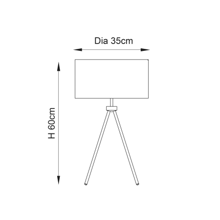 Lampa stołowa na trójnogu beżowa 60cm 66986 z serii Tri - Endon Lighting