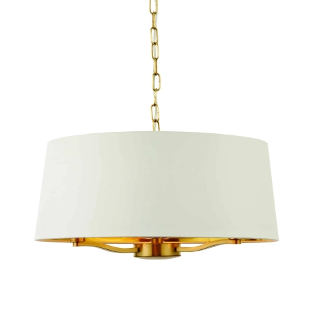 Lampa wisząca biała z tkaniny złota 3-punktowa 67667 z serii Harvey - Endon Lighting