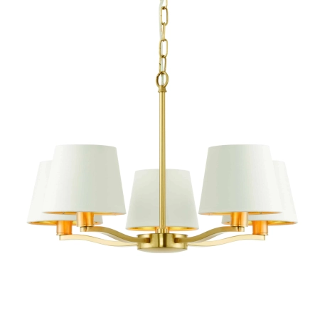 Lampa wisząca 5-punktowa złota z białymi abażurami 67734 z serii Harvey - Endon Lighting