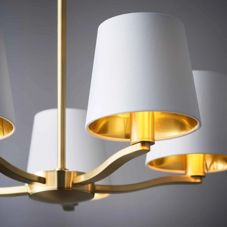 Lampa wisząca 5-punktowa złota z białymi abażurami 67734 z serii Harvey - Endon Lighting
