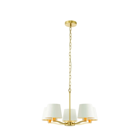 Lampa wisząca 5-punktowa złota z białymi abażurami 67734 z serii Harvey - Endon Lighting
