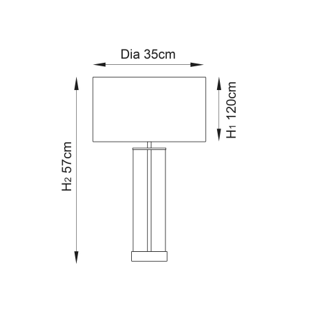 Lampa stołowa szklana ze złotym wykończeniem i białym abażurem 68802 z serii Lessina - Endon Lighting