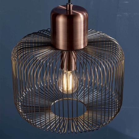 Lampa wisząca metalowa miedziana ażurowa 30cm 68986 z serii NICOLA - Endon Lighting
