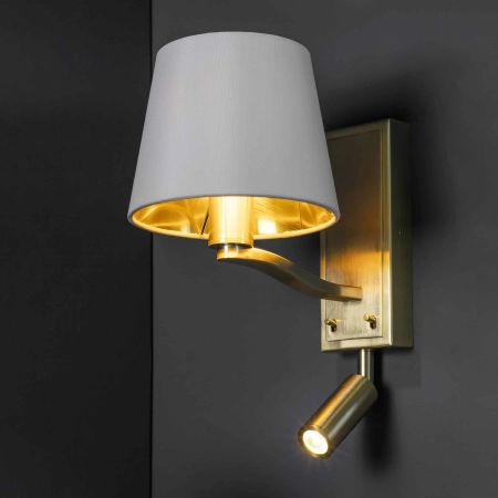 Kinkiet złoty metalowy z białym abażurem 69092 z serii Harvey - Endon Lighting