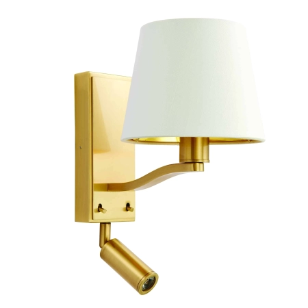 Kinkiet złoty metalowy z białym abażurem 69092 z serii Harvey - Endon Lighting