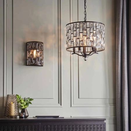 Lampa wisząca brązowa kryształowa 5-punktowa 69390 z serii Belle - Endon Lighting