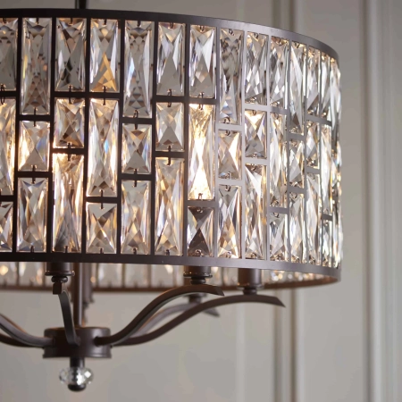Lampa wisząca brązowa kryształowa 8-punktowa 62cm 69391 z serii Belle - Endon Lighting