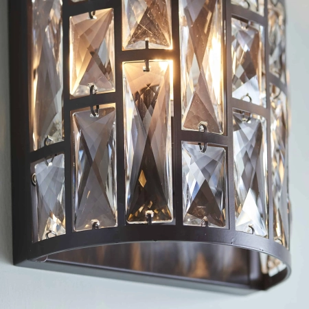 Kinkiet ścienny brązowy metalowy z kryształami 69392 z serii BELLE - Endon Lighting