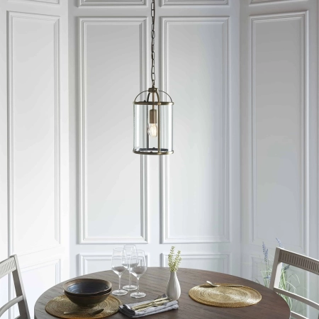 Lampa wisząca mosiężna szklana 1-punktowa 69454 z serii LAMBETH - Endon Lighting