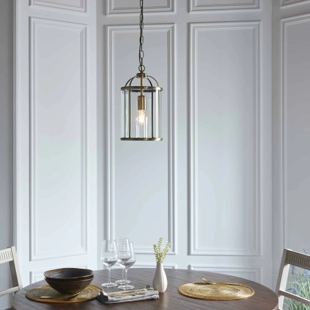 Lampa wisząca mosiężna szklana 1-punktowa 69454 z serii LAMBETH - Endon Lighting