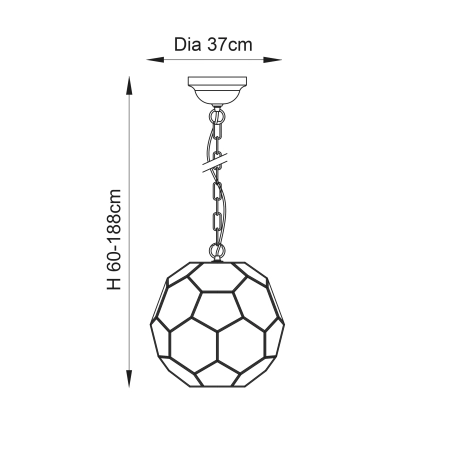 Lampa wisząca mosiężna szklana geometryczna 37cm 69784 z serii Miele - Endon Lighting