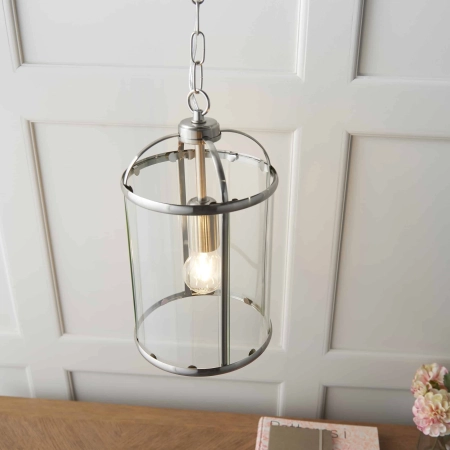 Lampa wisząca metalowa srebrna 20cm 70323 z serii Lambeth - Endon Lighting