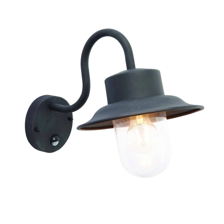 Kinkiet zewnętrzny czarny metalowy z czujnikiem ruchu 70331 z serii Chesham - Endon Lighting