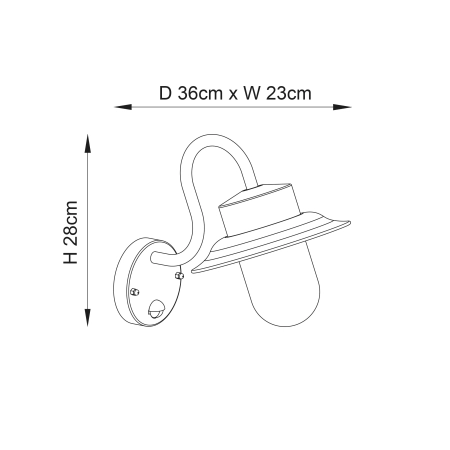Kinkiet zewnętrzny czarny metalowy z czujnikiem ruchu 70331 z serii Chesham - Endon Lighting