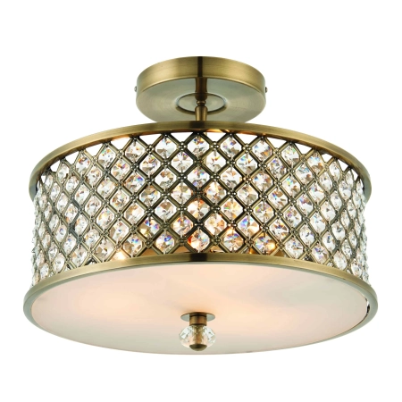Plafon mosiężny okrągły z kryształami 3-punktowy 70558 z serii Hudson - Endon Lighting