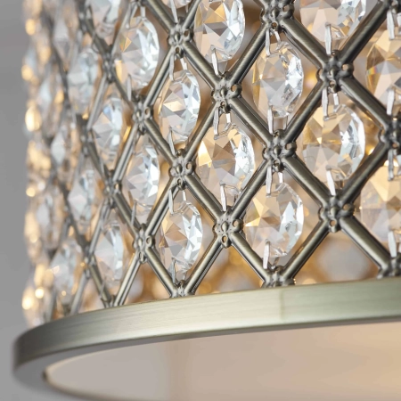 Plafon mosiężny okrągły z kryształami 3-punktowy 70558 z serii Hudson - Endon Lighting