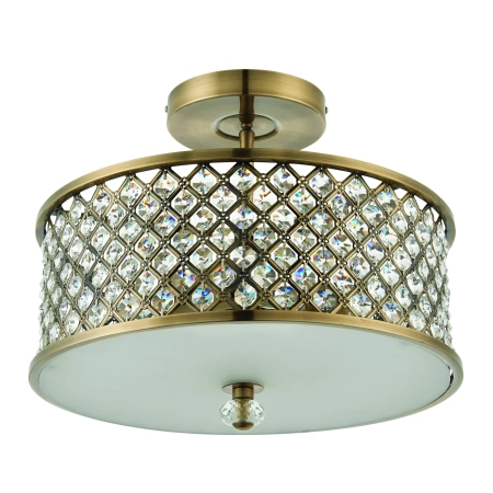Plafon mosiężny okrągły z kryształami 3-punktowy 70558 z serii Hudson - Endon Lighting