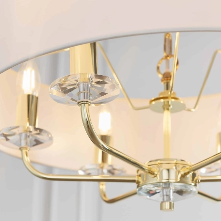 Lampa wisząca złota z białym abażurem 6-punktowa 70561 z serii NIXON - Endon Lighting