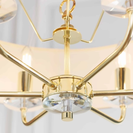 Lampa wisząca złota z białym abażurem 6-punktowa 70561 z serii NIXON - Endon Lighting