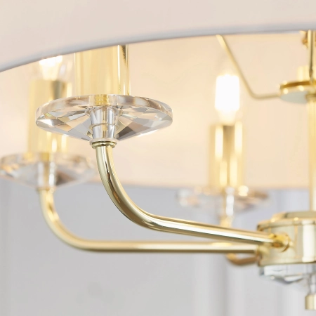 Lampa wisząca złota z białym abażurem 6-punktowa 70561 z serii NIXON - Endon Lighting