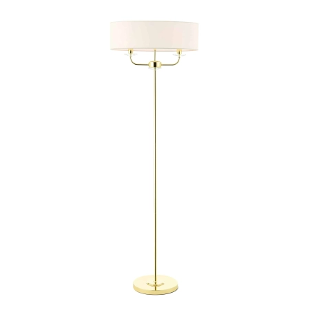 Lampa podłogowa złota z białym abażurem 2-punktowa 70563 z serii Nixon - Endon Lighting