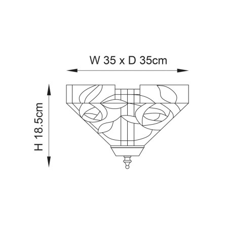 Plafon do salonu Tiffany 706992 x 60W E27 GLS - Interiors 1900