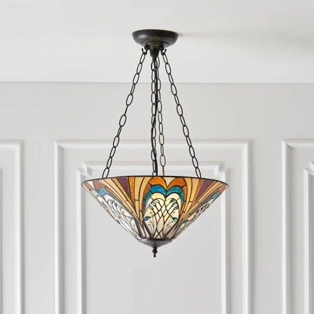 Lampa wisząca witrażowa Tiffany 707503 z serii Interiors 1900