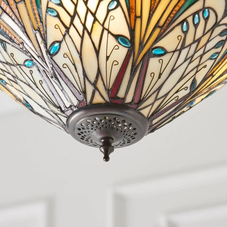 Lampa wisząca witrażowa Tiffany 707503 z serii Interiors 1900