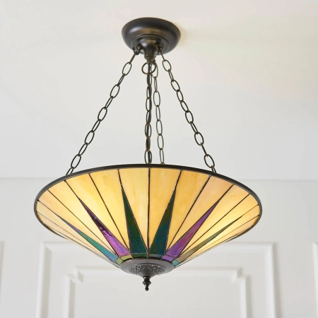 Lampa wisząca witrażowa Tiffany 707543 z serii Interiors 1900