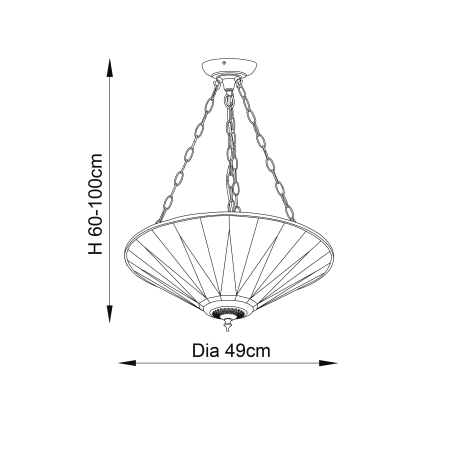 Lampa wisząca witrażowa Tiffany 707543 z serii Interiors 1900