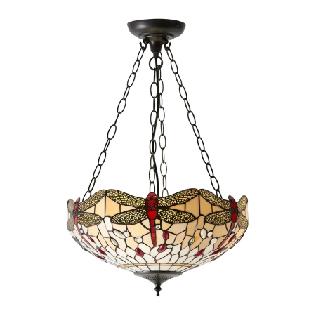 Lampa wisząca witrażowa wielokolorowa 707593 z serii Tiffany