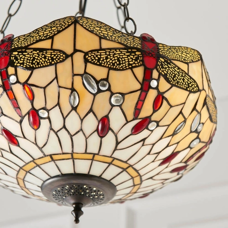 Lampa wisząca witrażowa wielokolorowa 707593 z serii Tiffany