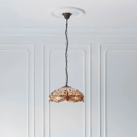 Lampa wisząca witrażowa Tiffany 708243 z serii Interiors 1900