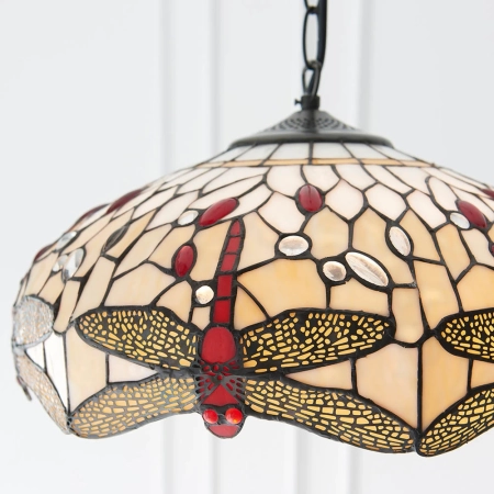 Lampa wisząca witrażowa Tiffany 708243 z serii Interiors 1900