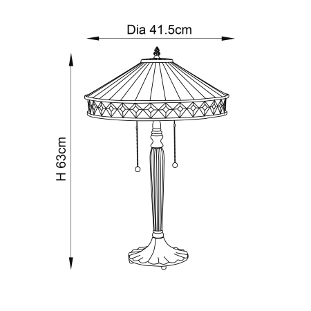 Lampa stołowa witrażowa Tiffany 709352 z serii Interiors 1900