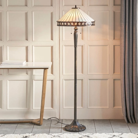 Lampa podłogowa witrażowa Tiffany 709362 z serii Interiors 1900