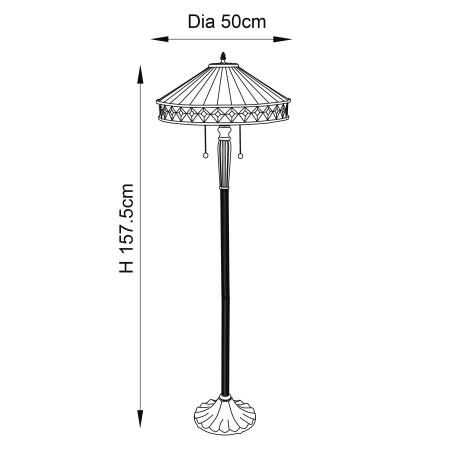 Lampa podłogowa witrażowa Tiffany 709362 z serii Interiors 1900