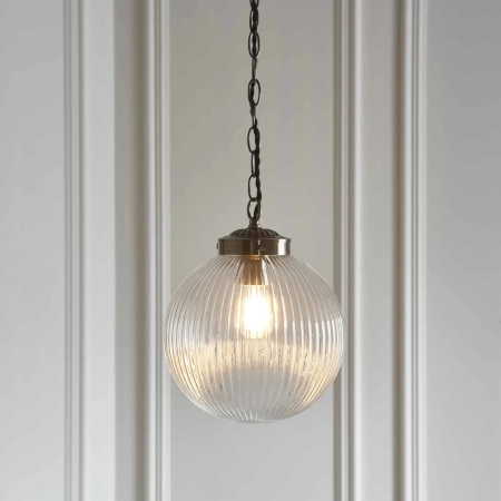 Lampa wisząca szklana kula mosiężna 25cm 71123 z serii BRYDON - Endon Lighting