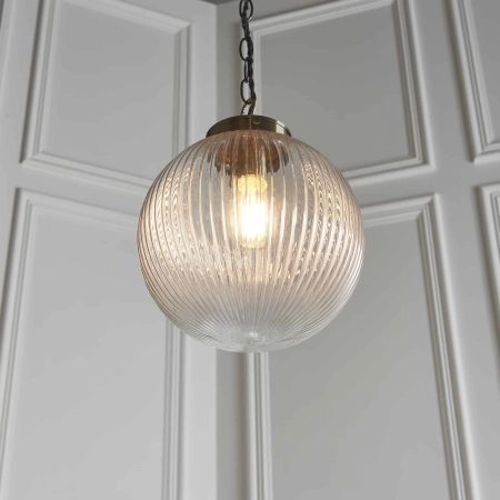 Lampa wisząca szklana kula mosiężna 25cm 71123 z serii BRYDON - Endon Lighting